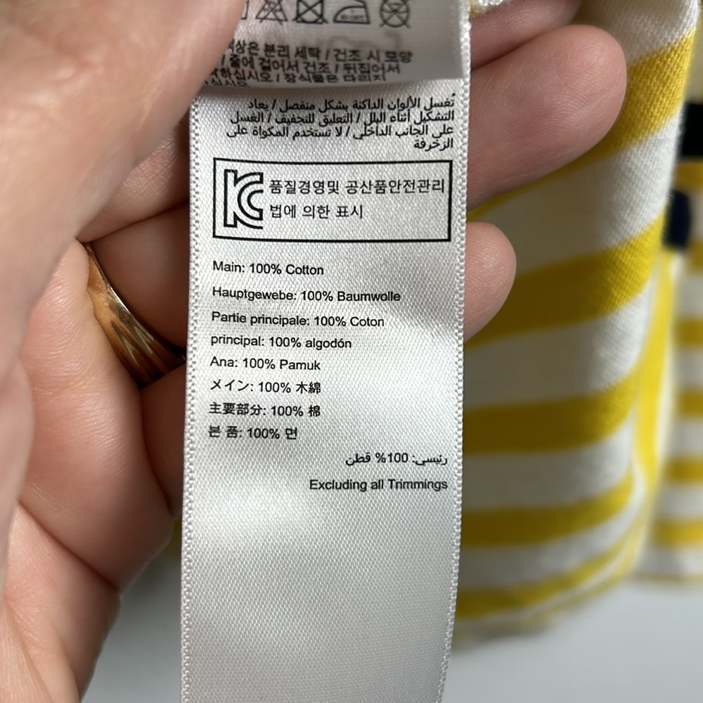 Joules bumble bee Marina yellow stripe long sleeve top plus size 22 cotton - Picture 12 of 16